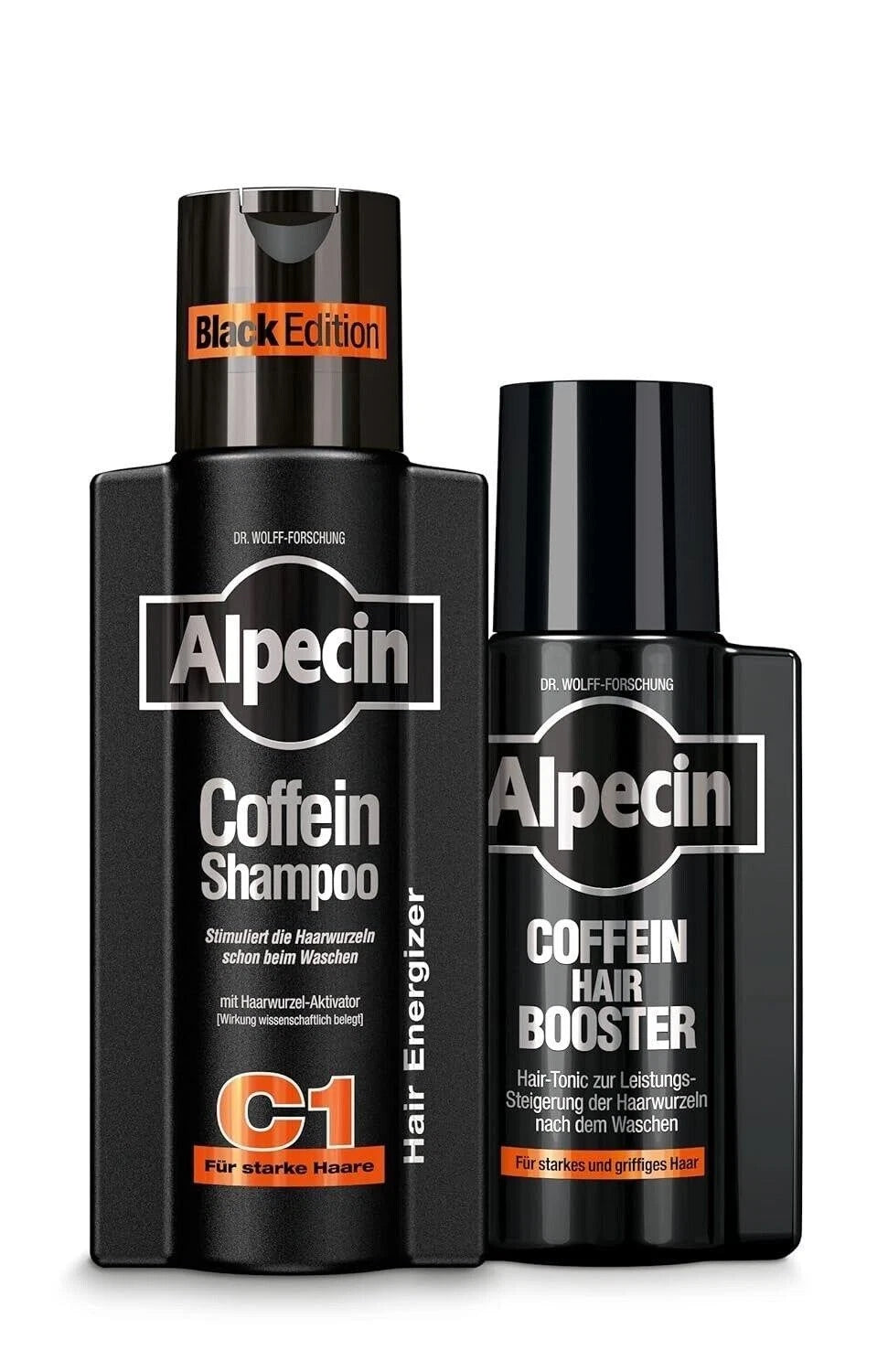 Alpecin Coffein Shampoo C1 Black Edition 250ml + Hair Booster Set Ships from US