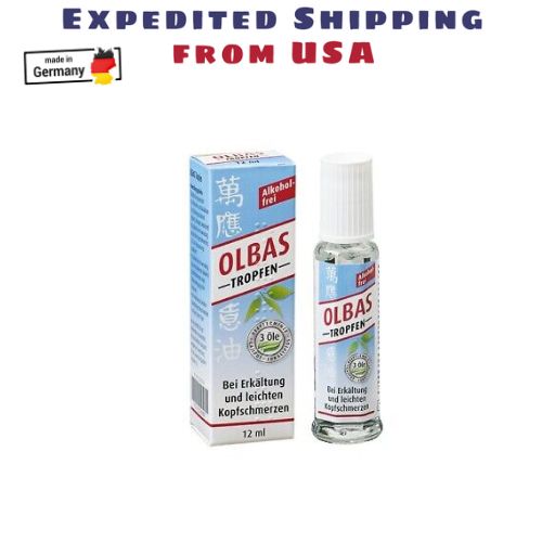 Olbas Drops for Cold & Headache 12ml / 0.40 fl oz German product Ships US