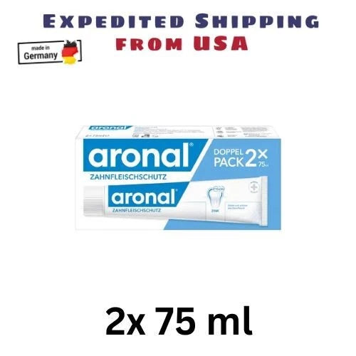 ARONAL Zahnpasta Doppel pack 2X75 ml strong teeth and gums -exp 10/25 Ships USA