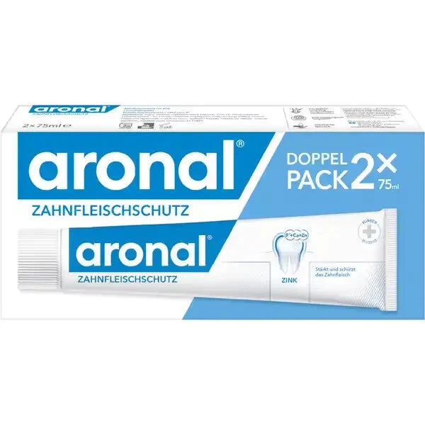 ARONAL Zahnpasta Doppel pack 2X75 ml strong teeth and gums -exp 10/25 Ships USA