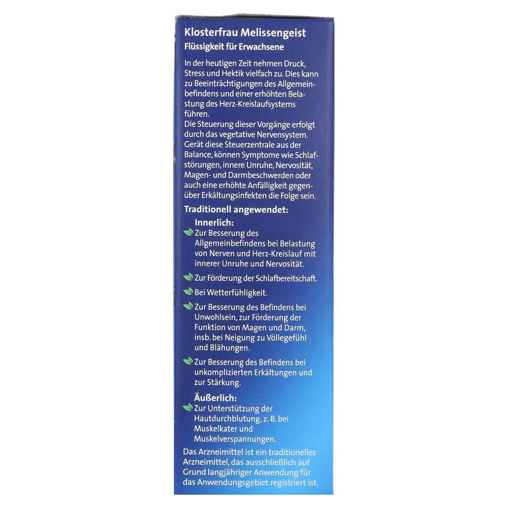 Klosterfrau Melissengeist Herbal Tonic 235ml – Natural German Remedy – Ships USA